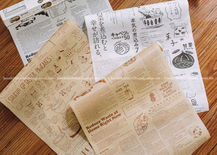 Giấy nến thấm dầu in sẵn họa tiết bắt mắt