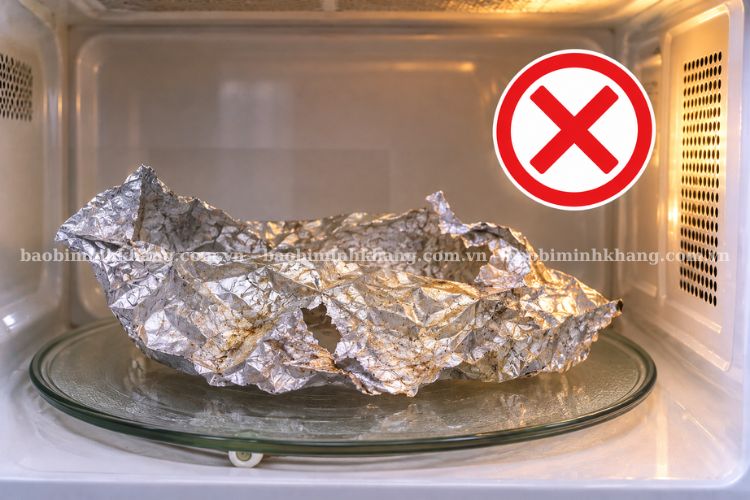 Bạn không nên cho giấy bạc bị nhăn rách, cũ vào lò vi sóng