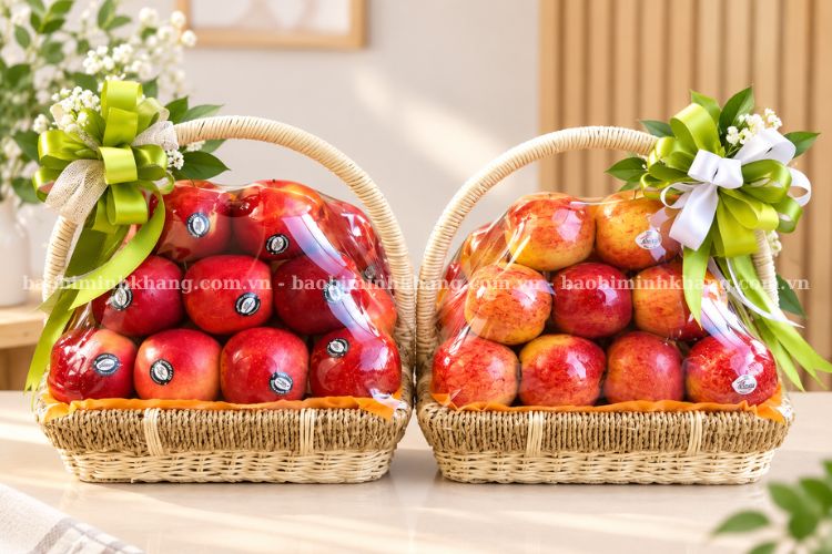 Bọc hoa quả bằng màng bọc thực phẩm giúp trái cây giữ độ tươi và tăng tính thẩm mỹ.